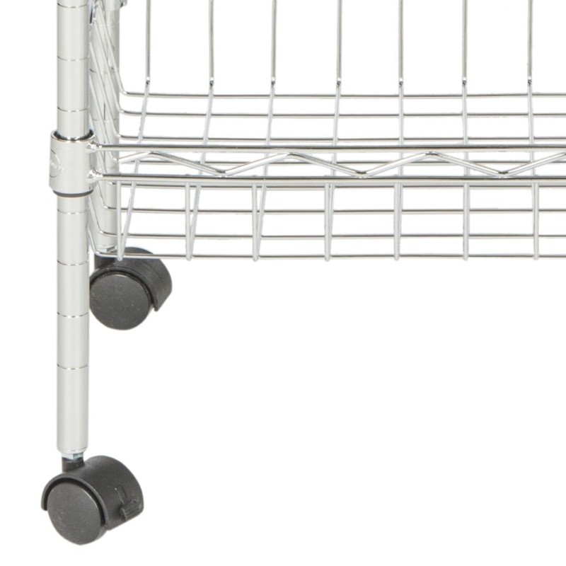 23.6'' Wide Rolling Kitchen Cart with Stainless Steel Top