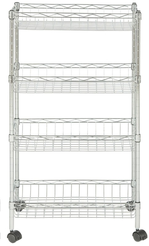 23.6'' Wide Rolling Kitchen Cart with Stainless Steel Top
