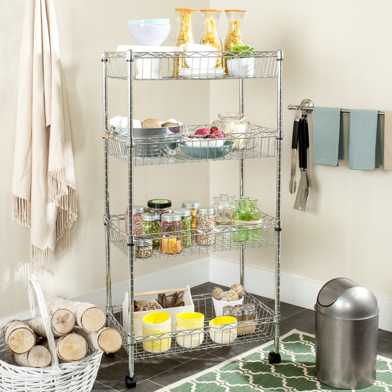 23.6'' Wide Rolling Kitchen Cart with Stainless Steel Top