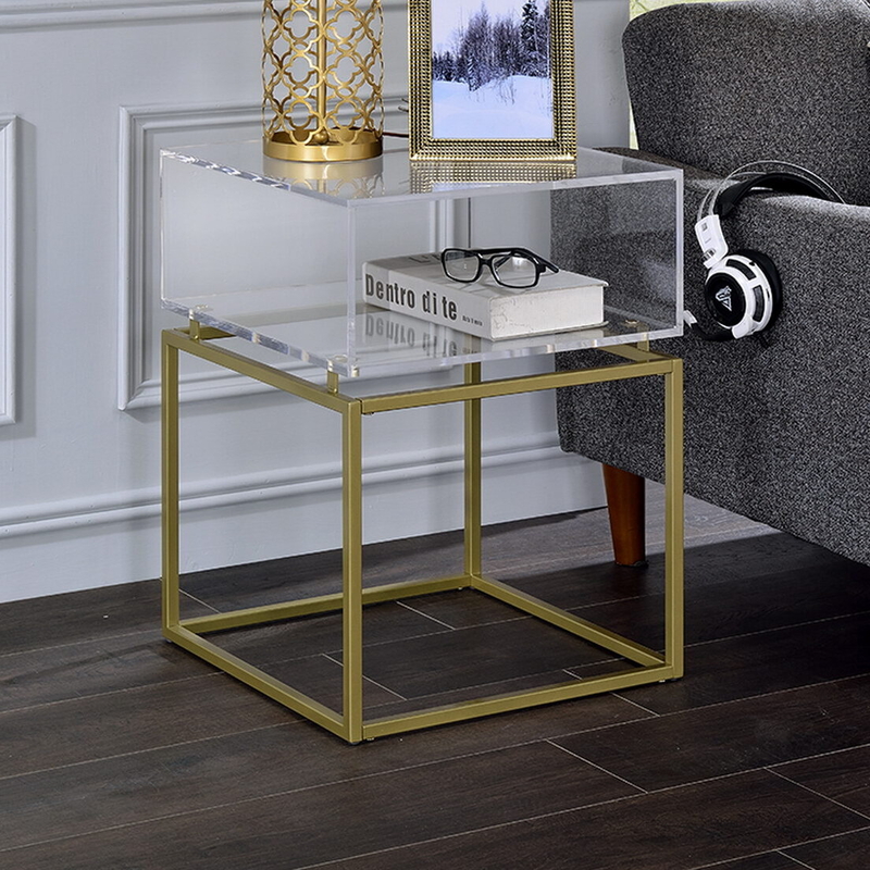 End Table Side Table Coffee Table Bedside Table Details about   Clear Acrylic/ Perspex Table 