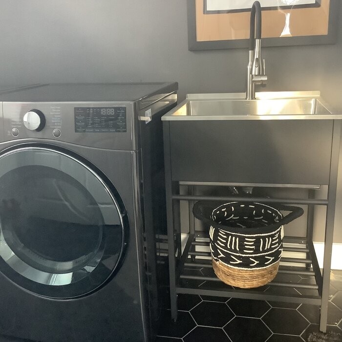 25'' L x 22'' W Free Standing Laundry Sink with Faucet