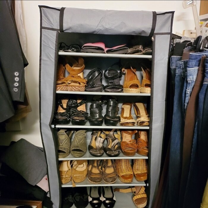 Freestanding Tall Shoe Rack Made of Fabric - Foter