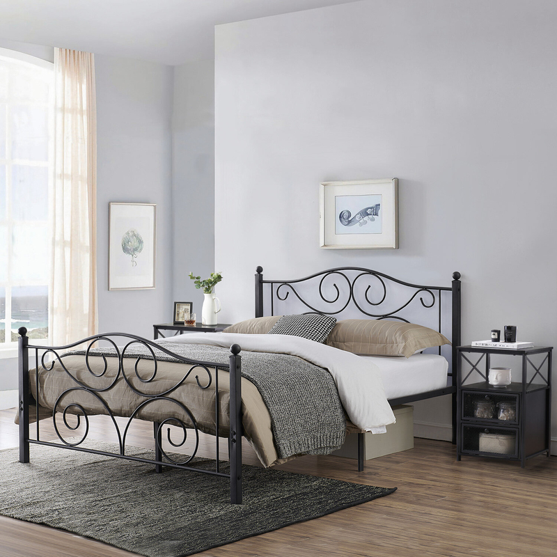 3 Piece Victorian Bedroom Set Bed And Nightstand Set