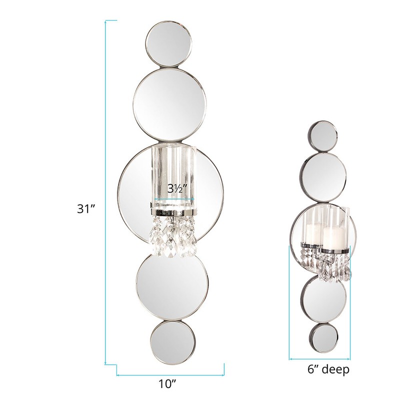 31" Glass and Metal Wall Sconce