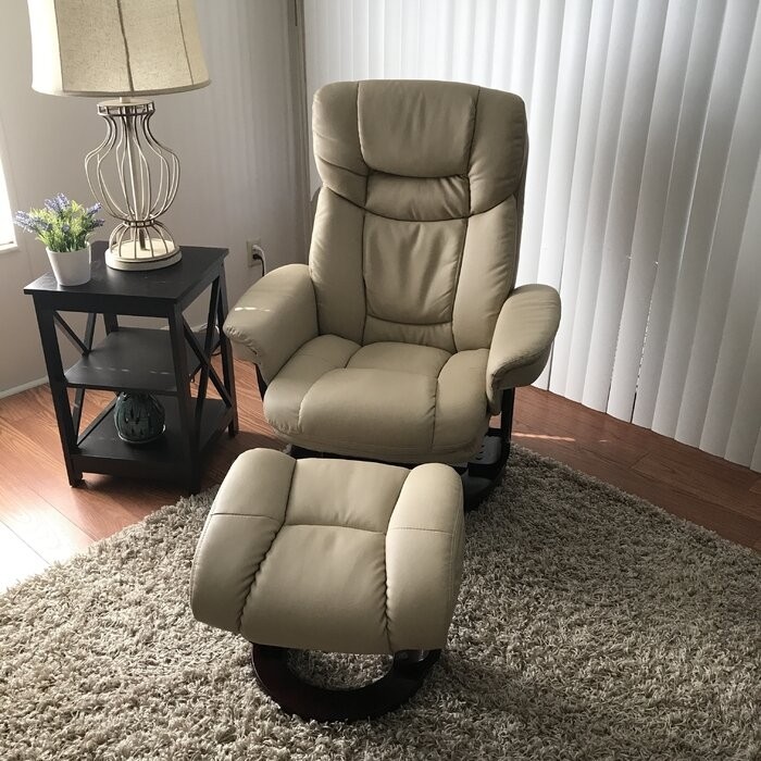 33'' Wide Manual Swivel Standard Recliner with Ottoman