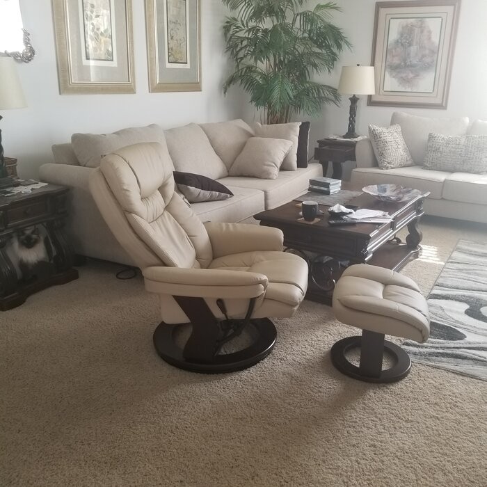 33'' Wide Manual Swivel Standard Recliner with Ottoman