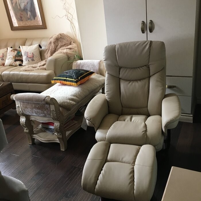 33'' Wide Manual Swivel Standard Recliner with Ottoman