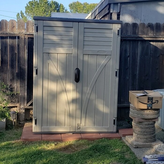 4 ft. W x 3 ft. D Plastic Vertical Tool Shed