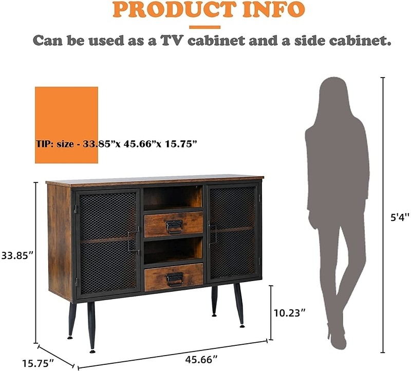 45.66'' Wide 2 Drawer Sideboard