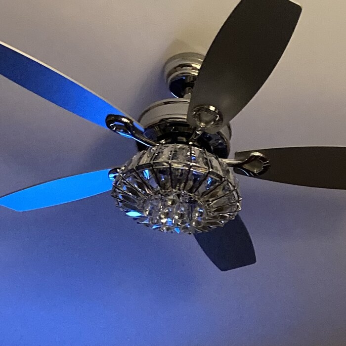 48'' Oswaldo 5 - Blade Crystal Ceiling Fan with Remote Control and Light Kit Included