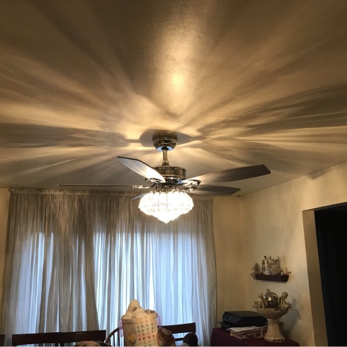 48'' Oswaldo 5 - Blade Crystal Ceiling Fan with Remote Control and Light Kit Included