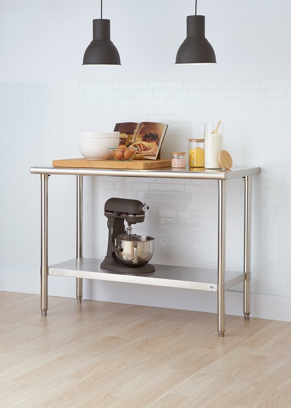 48'' Wide Rolling Prep Table with Stainless Steel Top