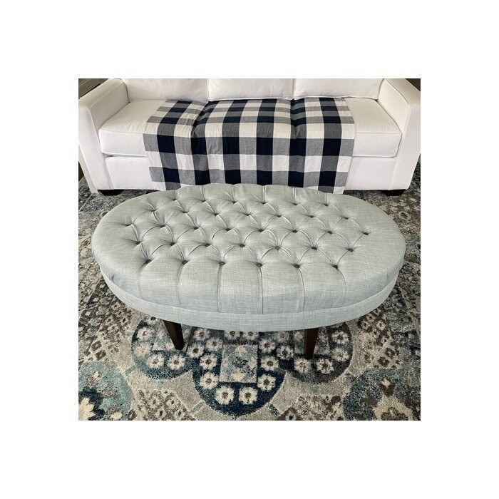 48'' Wide Tufted Oval Cocktail Ottoman