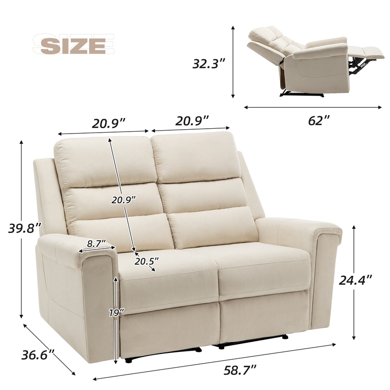 58.7'' Wide Manual Home Theater Recliner