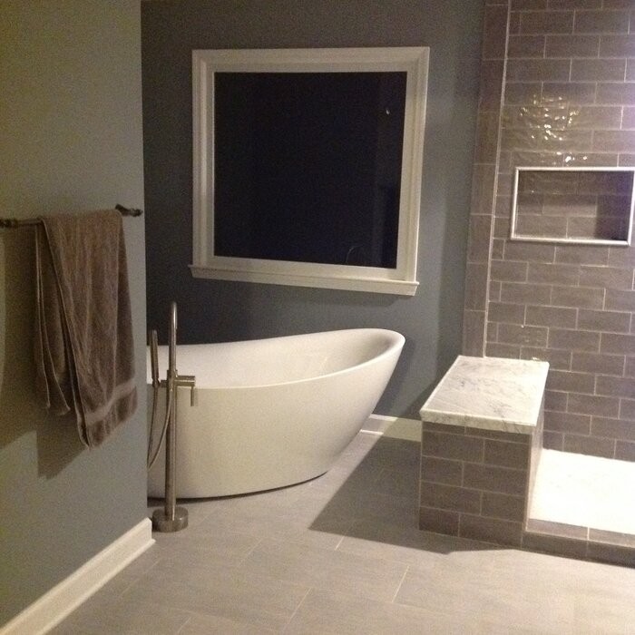 71" x 34" Freestanding Soaking Acrylic Bathtub
