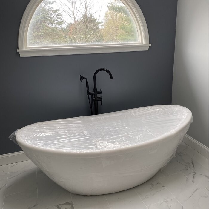 71" x 34" Freestanding Soaking Acrylic Bathtub