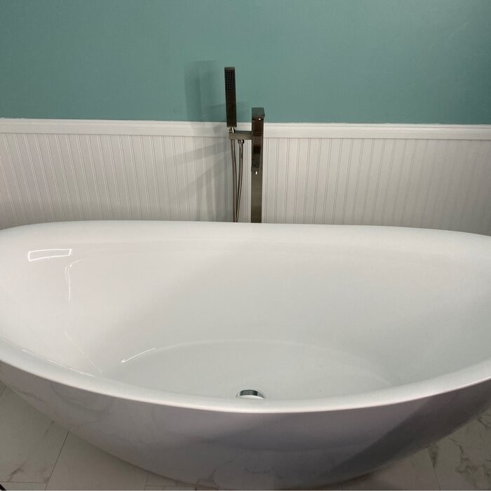 71" x 34" Freestanding Soaking Acrylic Bathtub