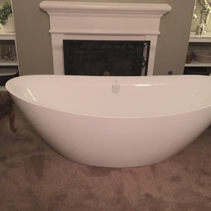 71" x 34" Freestanding Soaking Acrylic Bathtub