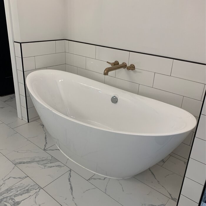 71" x 34" Freestanding Soaking Acrylic Bathtub