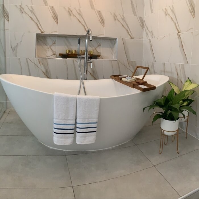 71" x 34" Freestanding Soaking Acrylic Bathtub