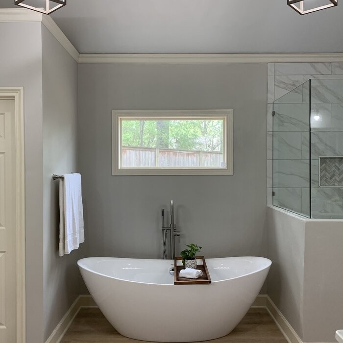 71" x 34" Freestanding Soaking Acrylic Bathtub