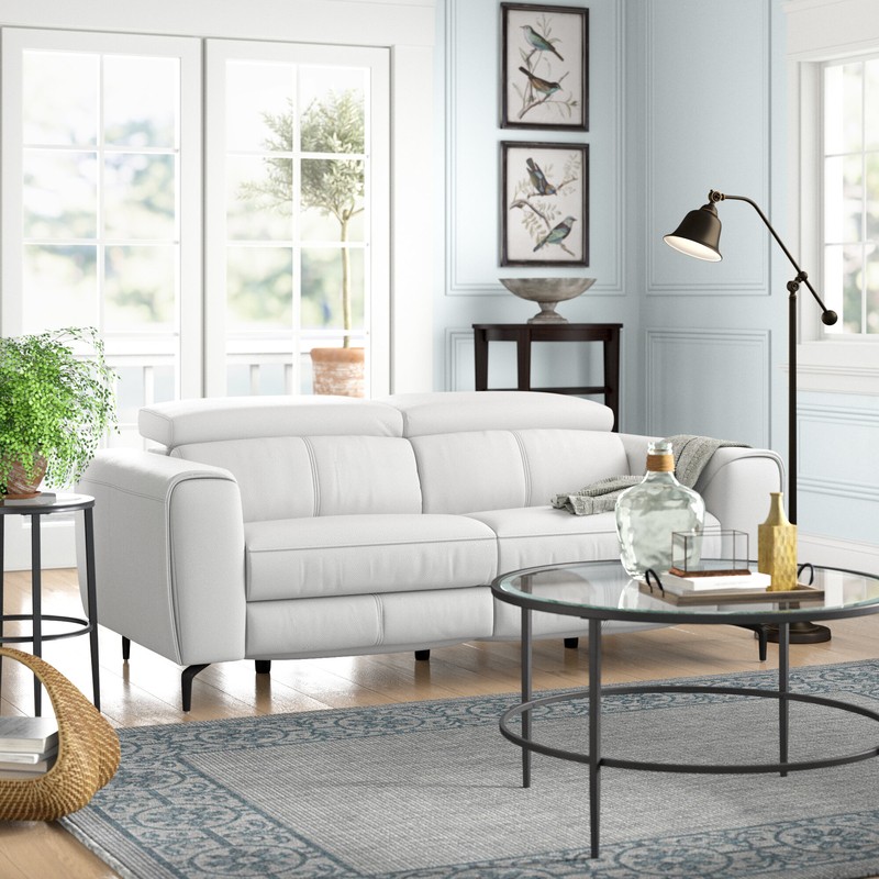 82'' Genuine Leather Square Arm Reclining Sofa