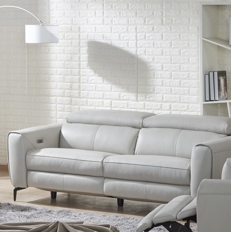 82'' Genuine Leather Square Arm Reclining Sofa