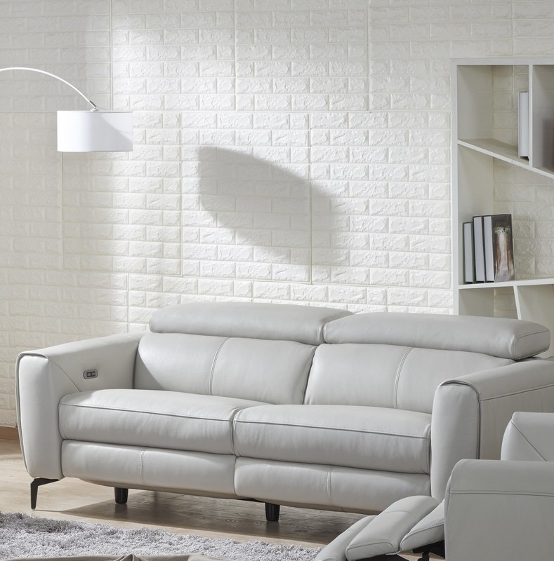 82'' Genuine Leather Square Arm Reclining Sofa
