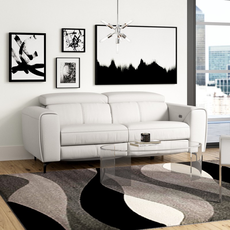 82'' Genuine Leather Square Arm Reclining Sofa