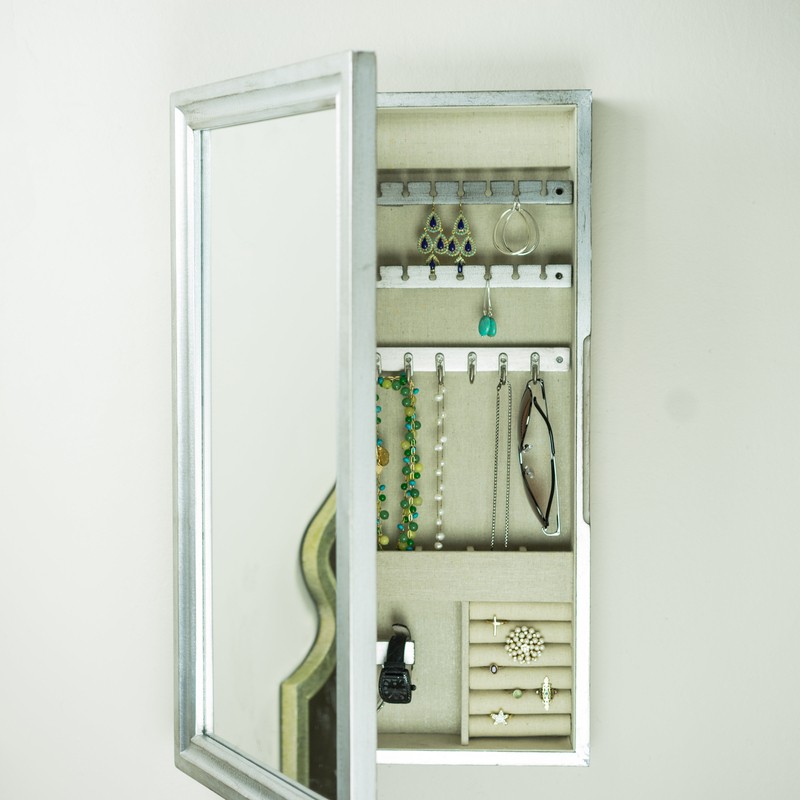 Abdullah 13'' Wide Wall Mounted Jewelry Armoire with Mirror