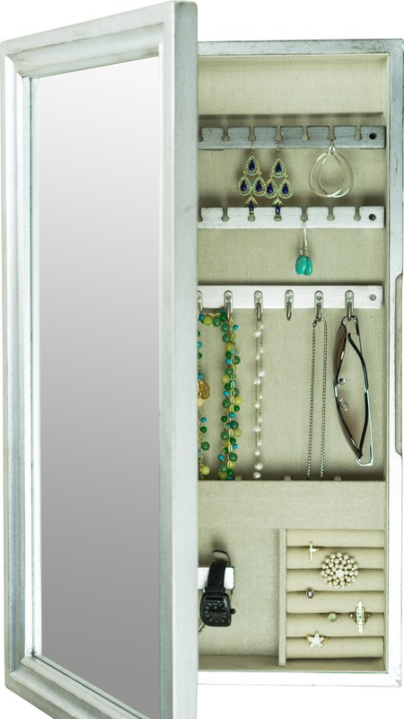 Abdullah 13'' Wide Wall Mounted Jewelry Armoire with Mirror