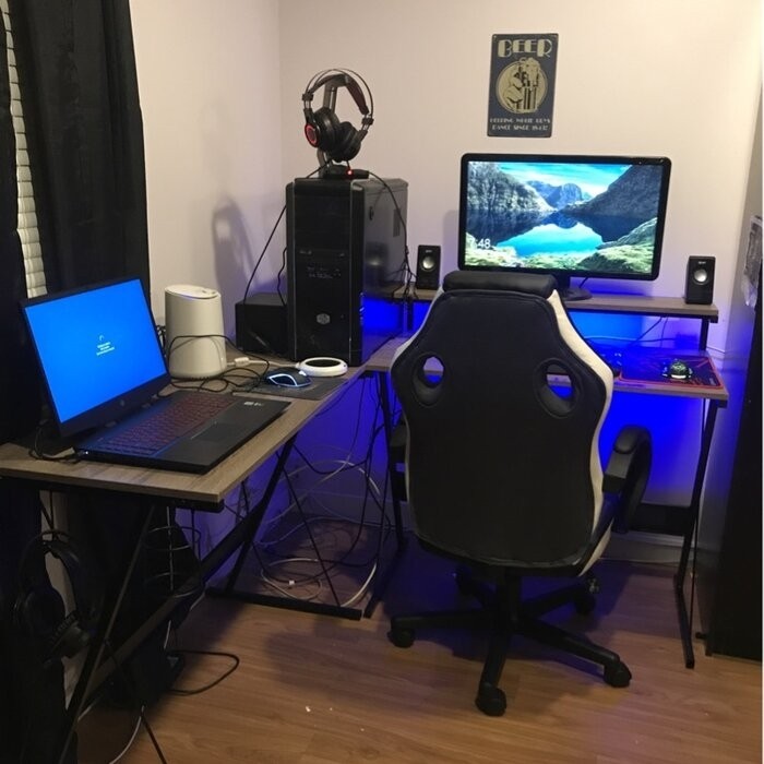 Abeyta Reversible L-Shape Gaming Desk
