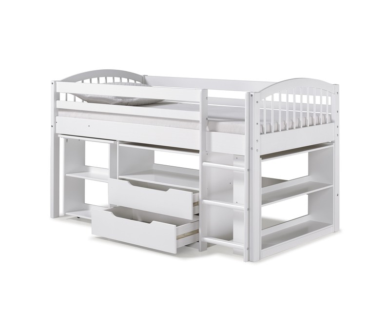 Abigail Twin Solid Wood Loft Bed with Bookcase by Zoomie Kids