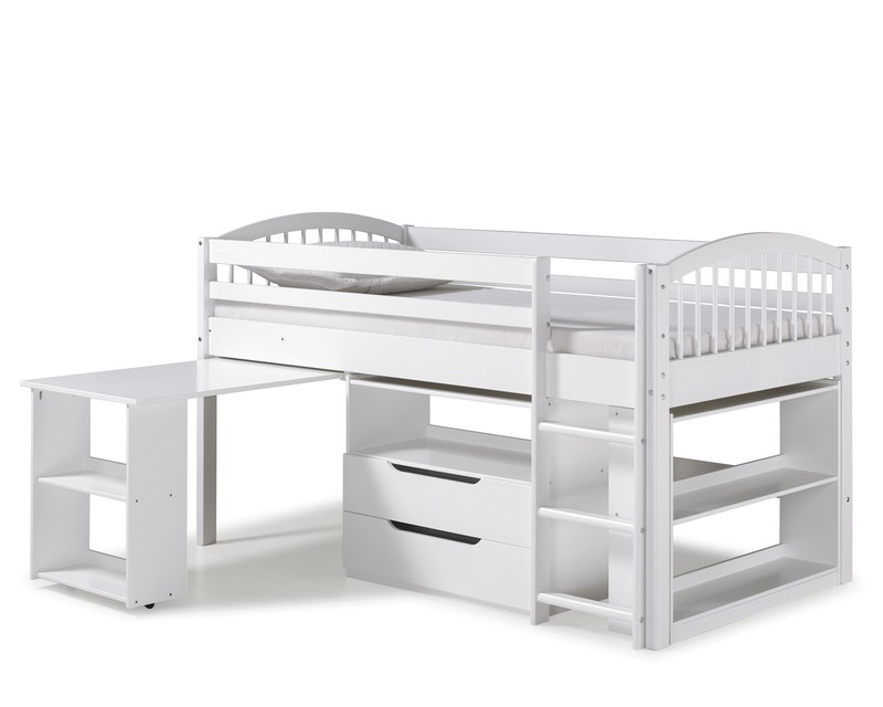Abigail Twin Solid Wood Loft Bed with Bookcase by Zoomie Kids