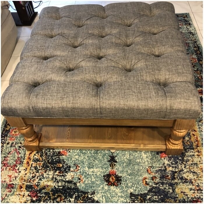 Abston 38'' Wide Tufted Square Standard Ottoman with Storage