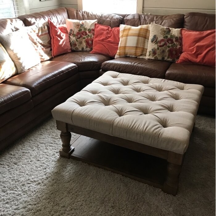 Abston 38'' Wide Tufted Square Standard Ottoman with Storage