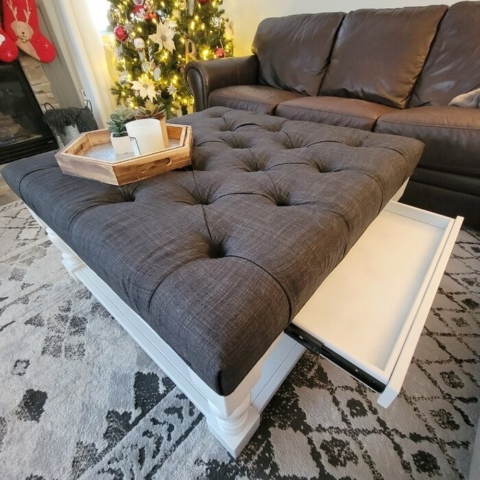 Abston 38'' Wide Tufted Square Standard Ottoman with Storage