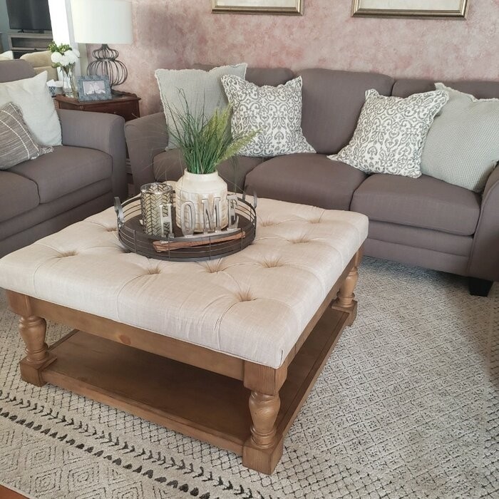 Abston 38'' Wide Tufted Square Standard Ottoman with Storage