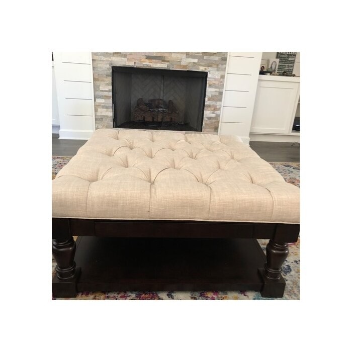 Abston 38'' Wide Tufted Square Standard Ottoman with Storage