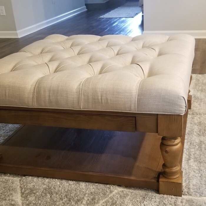 Abston 38'' Wide Tufted Square Standard Ottoman with Storage