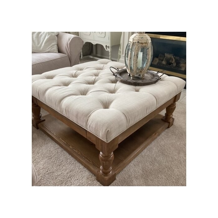 Abston 38'' Wide Tufted Square Standard Ottoman with Storage