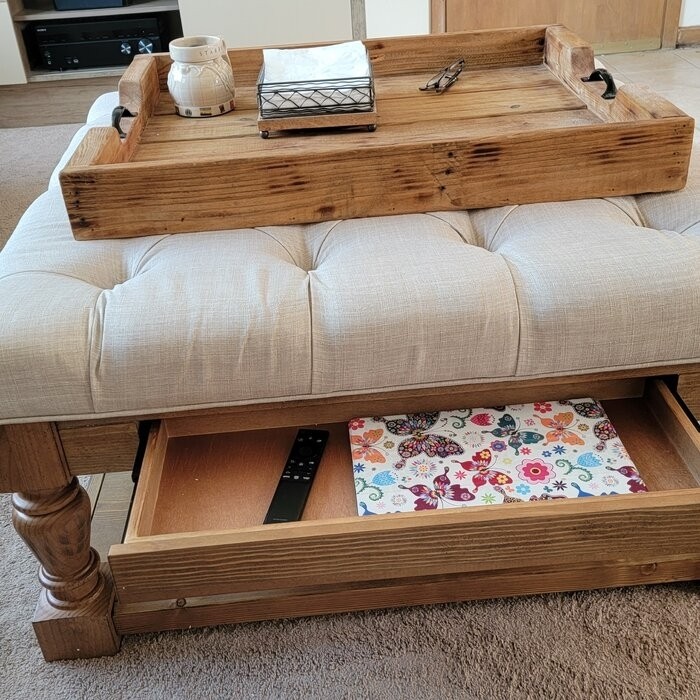 Abston 38'' Wide Tufted Square Standard Ottoman with Storage