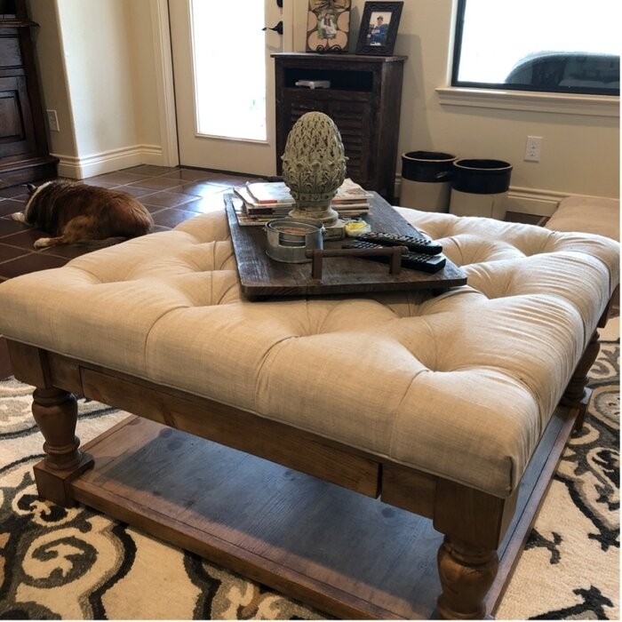 Abston 38'' Wide Tufted Square Standard Ottoman with Storage