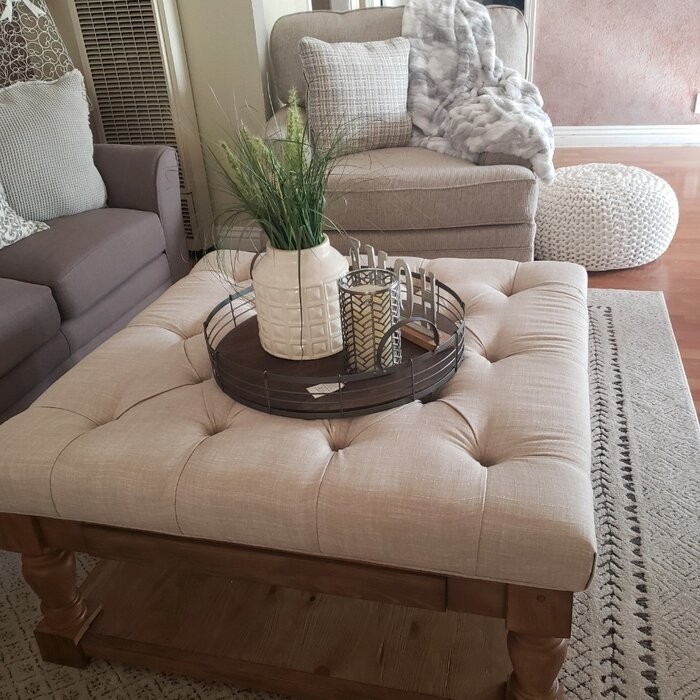 Abston 38'' Wide Tufted Square Standard Ottoman with Storage