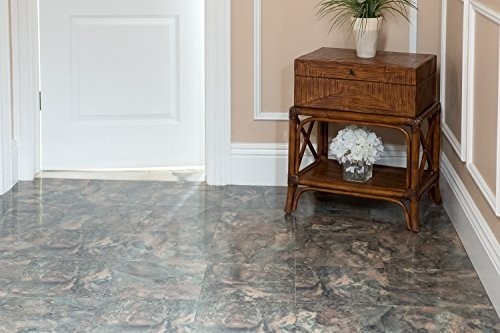 Achim Home Furnishings FTVMA44820 Nexus 12-Inch Vinyl Tile, Dark Slate Marble, 20-Pack, 20 Sq Ft