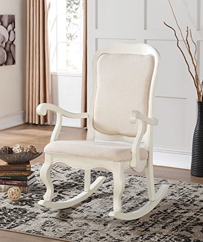 ACME Furniture 59388 Sharan Rocking Chair, Antique white