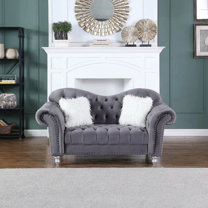 Adisri 69'' Velvet Rolled Arm Loveseat