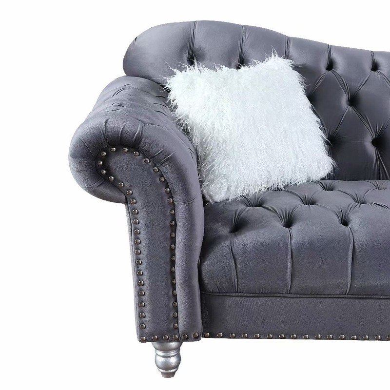 Adisri 69'' Velvet Rolled Arm Loveseat
