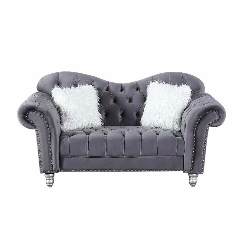Adisri 69'' Velvet Rolled Arm Loveseat
