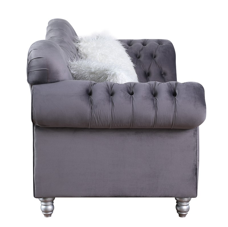 Adisri 69'' Velvet Rolled Arm Loveseat